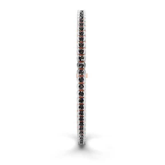 14kt Rose Gold Nemy Half Bezel Round Lab Diamond Tennis Bracelet (2 Ct. Tw.) left