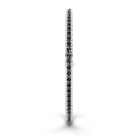 14kt White Gold Nemy Half Bezel Round Lab Diamond Tennis Bracelet (2 Ct. Tw.) left