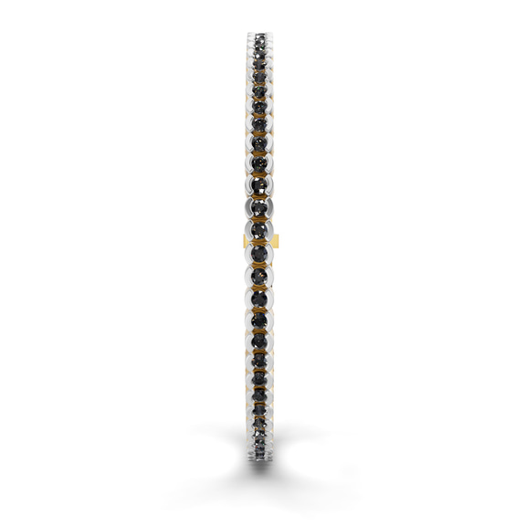 14kt Yellow Gold Nemy Half Bezel Round Lab Diamond Tennis Bracelet (2 Ct. Tw.) left