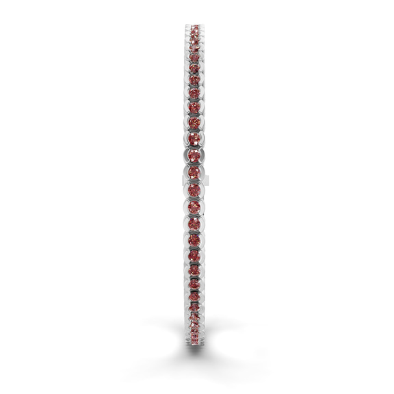14kt White Gold Nemy Half Bezel Round Lab Diamond Tennis Bracelet (2 Ct. Tw.) left