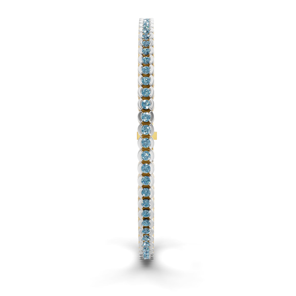 10kt Yellow Gold Nemy Half Bezel Round Lab Diamond Tennis Bracelet (2 Ct. Tw.) left