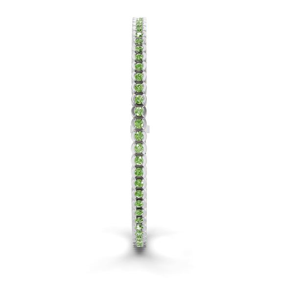 14kt White Gold Nemy Half Bezel Round Lab Diamond Tennis Bracelet (2 Ct. Tw.) left