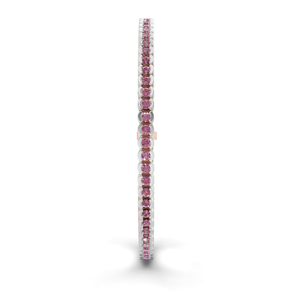 10kt Rose Gold Nemy Half Bezel Round Lab Diamond Tennis Bracelet (2 Ct. Tw.) left