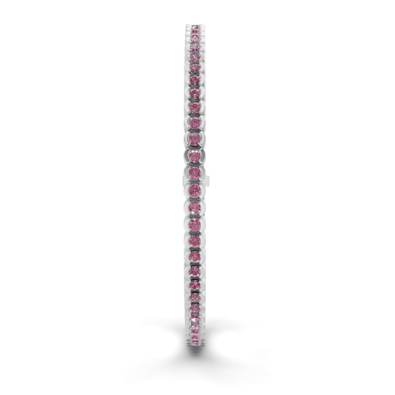 14kt White Gold Nemy Half Bezel Round Lab Diamond Tennis Bracelet (2 Ct. Tw.) left