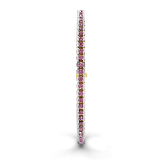 10kt Yellow Gold Nemy Half Bezel Round Lab Diamond Tennis Bracelet (2 Ct. Tw.) left