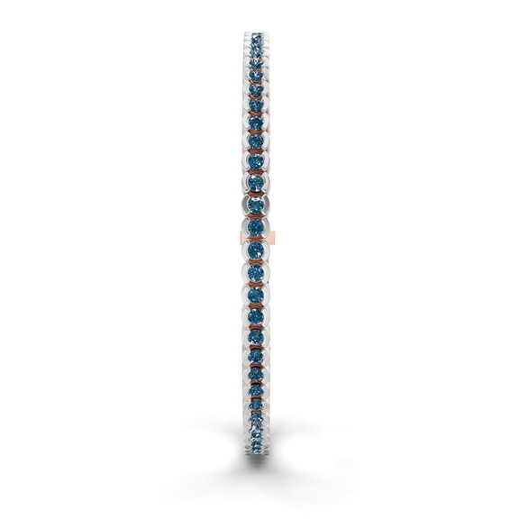 10kt Rose Gold Nemy Half Bezel Round Lab Diamond Tennis Bracelet (2 Ct. Tw.) left