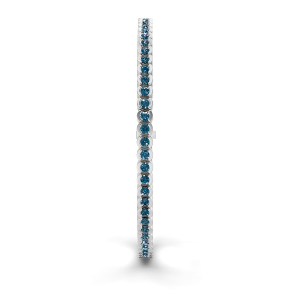 14kt White Gold Nemy Half Bezel Round Lab Diamond Tennis Bracelet (2 Ct. Tw.) left