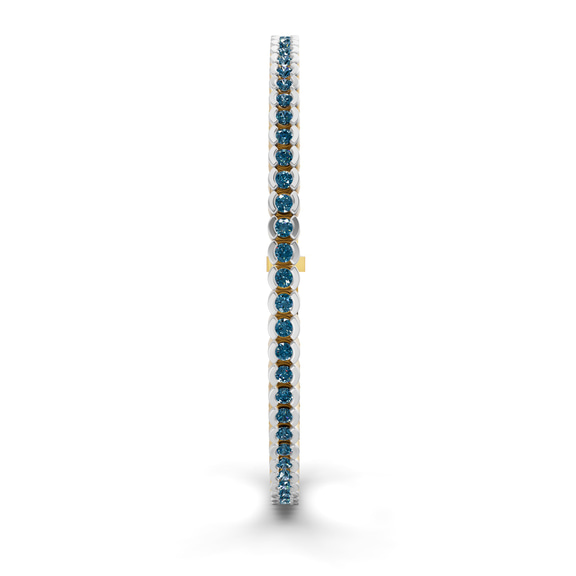 10kt Yellow Gold Nemy Half Bezel Round Lab Diamond Tennis Bracelet (2 Ct. Tw.) left