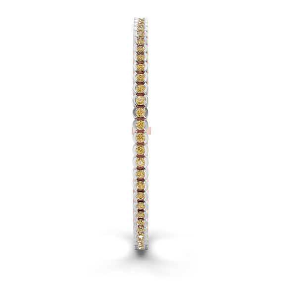 14kt Rose Gold Nemy Half Bezel Round Lab Diamond Tennis Bracelet (2 Ct. Tw.) left