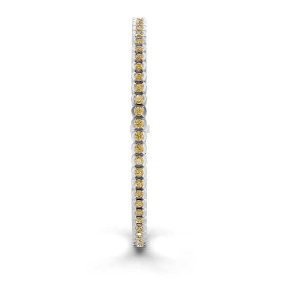 14kt White Gold Nemy Half Bezel Round Lab Diamond Tennis Bracelet (2 Ct. Tw.) left