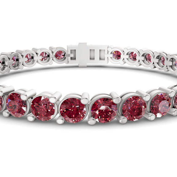 10kt White Gold Aelia Round Lab Diamond Tennis Bracelet (7 Ct. Tw.) right
