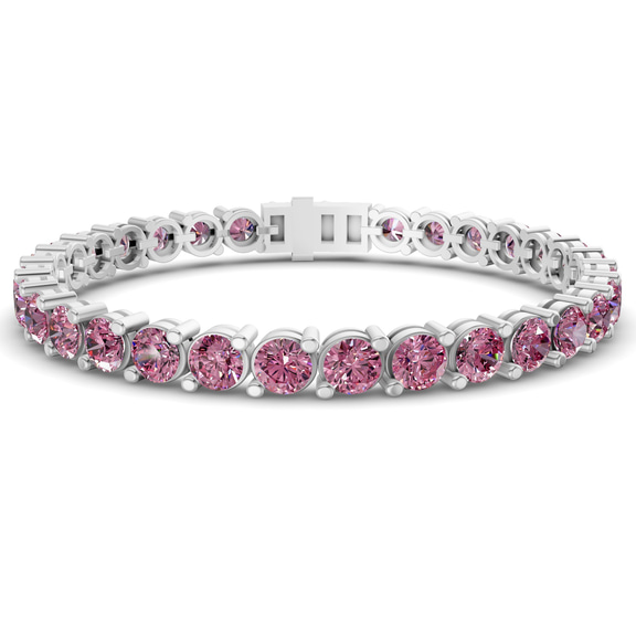 10kt White Gold Aelia Round Lab Diamond Tennis Bracelet (7 Ct. Tw.) front image