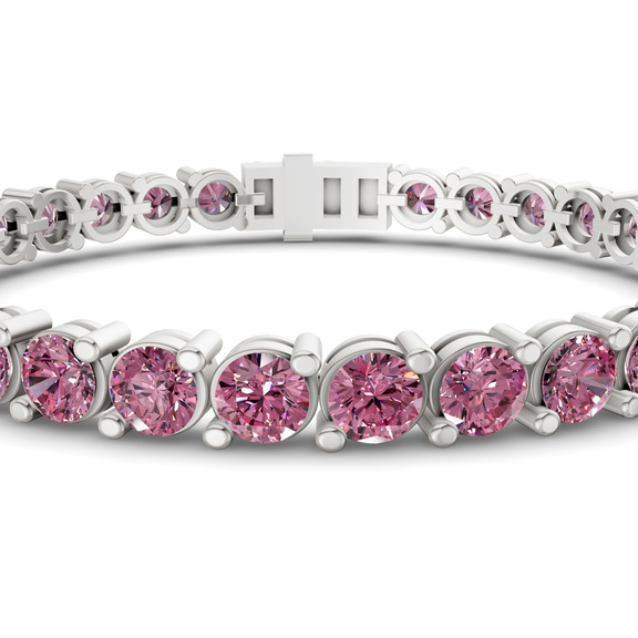 10kt White Gold Aelia Round Lab Diamond Tennis Bracelet (7 Ct. Tw.) right