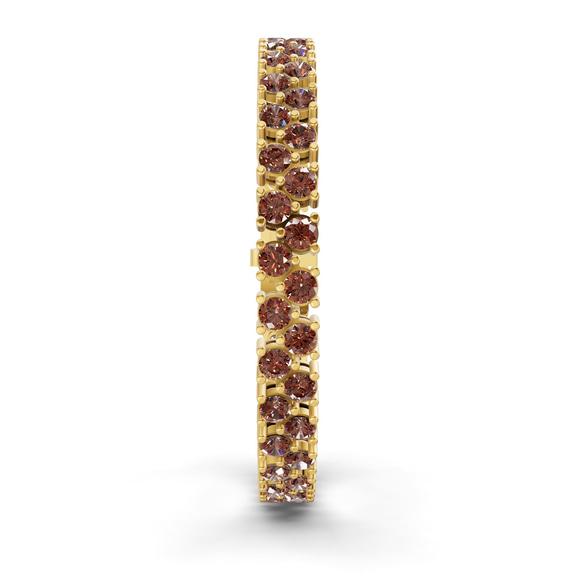 10kt Yellow Gold Isidora Round Double Row Lab Diamond Tennis Bracelet (3 Ct. Tw.) left