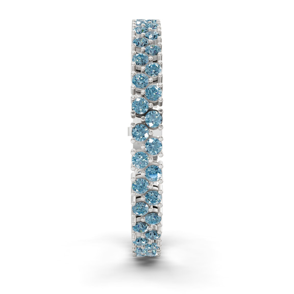 10kt White Gold Isidora Round Double Row Lab Diamond Tennis Bracelet (3 Ct. Tw.) left