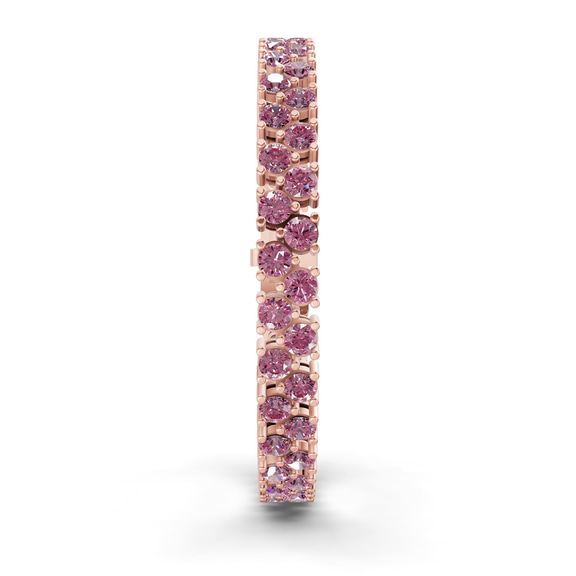 10kt Rose Gold Isidora Round Double Row Lab Diamond Tennis Bracelet (3 Ct. Tw.) left