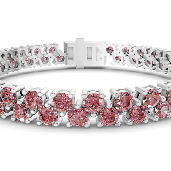 Platinum Isidora Round Double Row Lab Diamond Tennis Bracelet (4 Ct. Tw.) right