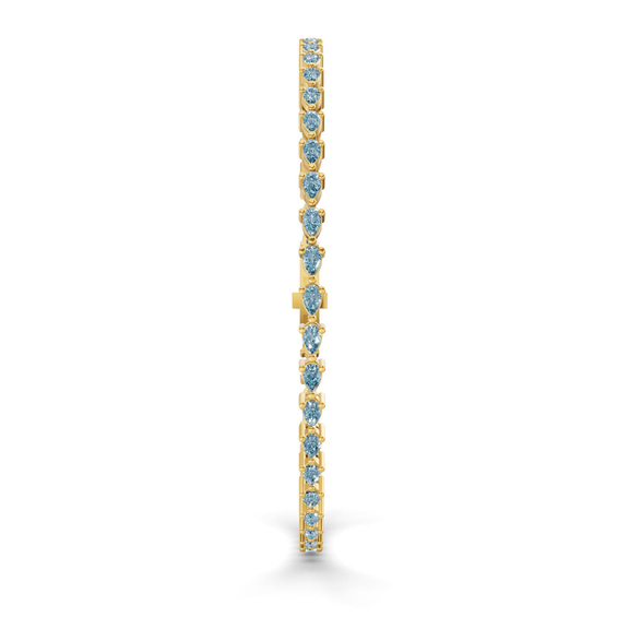 9ct Yellow Gold Serene Pear Lab Diamond Tennis Bracelet (3 Ct. Tw.) standing product image one
