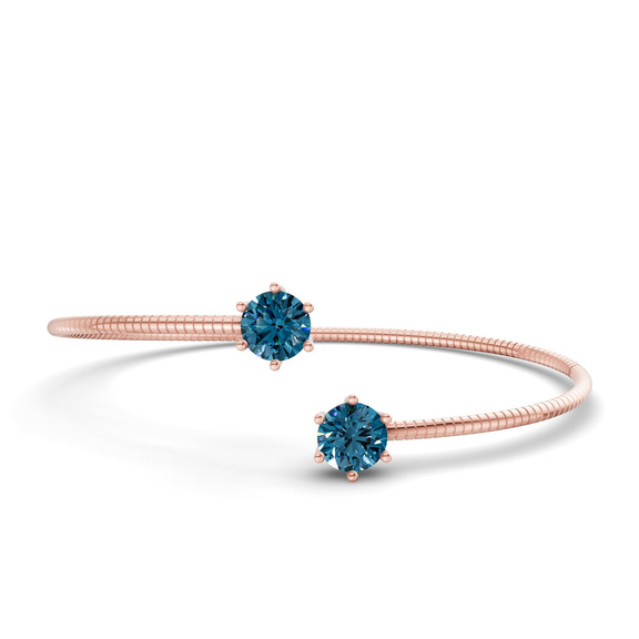 14kt Rose Gold Elora Flexi Lab Diamond Bangle Bracelet (3 Ct. Tw.) front image