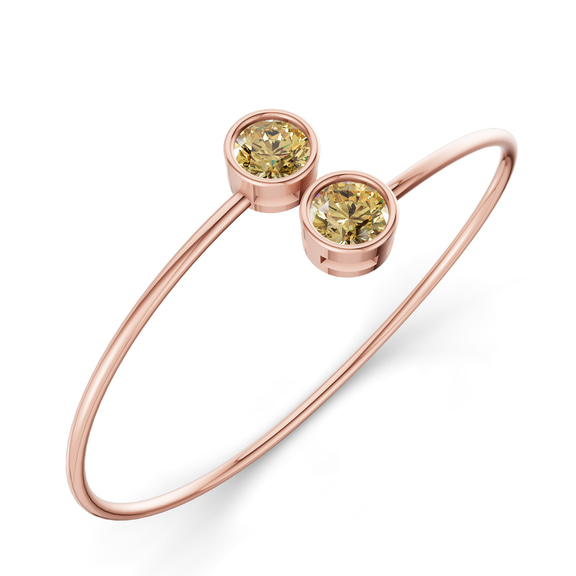 14ct Rose Gold Cleo Flexi Lab Diamond Bangle Bracelet (4 Ct. Tw.) right