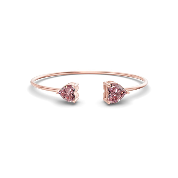 14kt Rose Gold Amoura Heart Flexi Lab Diamond Bangle Bracelet (1 Ct. Tw.) front image