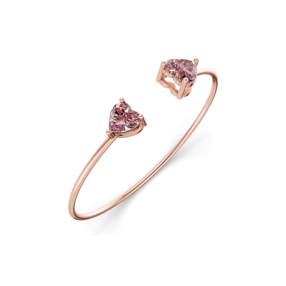 14kt Rose Gold Amoura Heart Flexi Lab Diamond Bangle Bracelet (1 Ct. Tw.) right