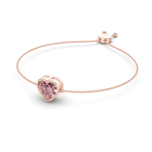 14kt Rose Gold Kyra Heart Fashion Bracelet (3/4 Ct. Tw.) side right image one