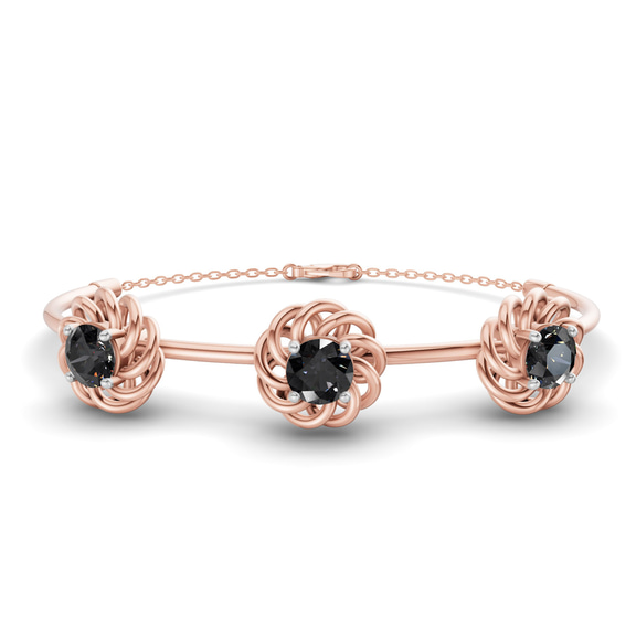 14kt Rose Gold Spiral Eleve Round Lab Diamond openable bracelet (1 Ct. Tw.) front image