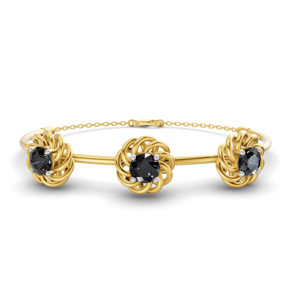 14ct Yellow Gold Spiral Eleve Round Lab Diamond openable bracelet (2 Ct. Tw.) front image