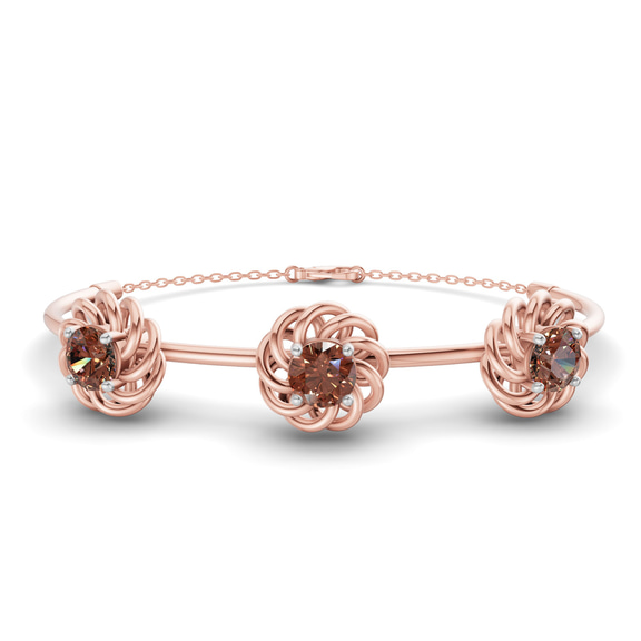 14kt Rose Gold Spiral Eleve Round Lab Diamond openable bracelet (1 Ct. Tw.) front image