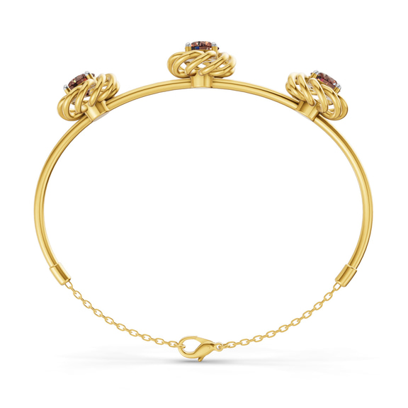 14kt Yellow Gold Spiral Eleve Round Lab Diamond openable bracelet (1 Ct. Tw.) left