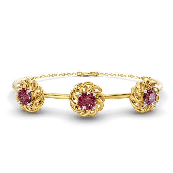 14kt Yellow Gold Spiral Eleve Round Lab Diamond openable bracelet (3 Ct. Tw.) front image