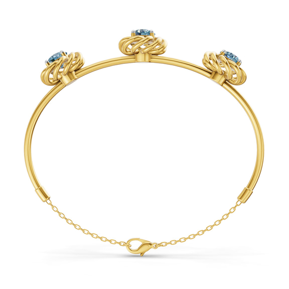 14kt Yellow Gold Spiral Eleve Round Lab Diamond openable bracelet (1 Ct. Tw.) left