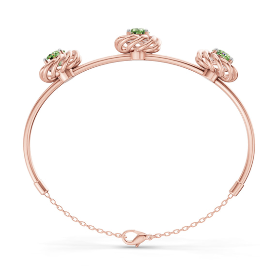 14kt Rose Gold Spiral Eleve Round Lab Diamond openable bracelet (2 Ct. Tw.) left