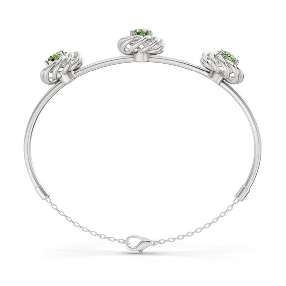 14kt White Gold Spiral Eleve Round Lab Diamond openable bracelet (2 Ct. Tw.) left