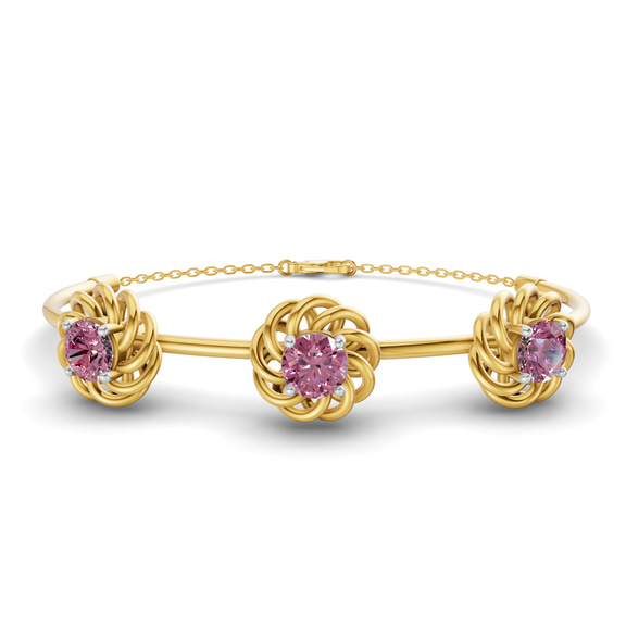 14kt Yellow Gold Spiral Eleve Round Lab Diamond openable bracelet (1 Ct. Tw.) front image