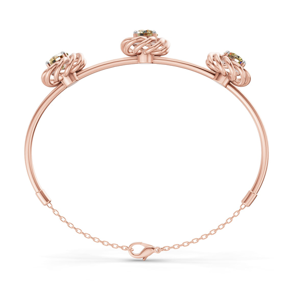 14kt Rose Gold Spiral Eleve Round Lab Diamond openable bracelet (1 Ct. Tw.) left