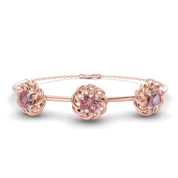 14kt Rose Gold Spiral Eleve Round Lab Diamond openable bracelet (1 Ct. Tw.) front image