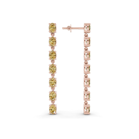 10kt Rose Gold Digitalis Fashion Lab Diamond Dangle Earrings (4 Ct. Tw.) side right image one