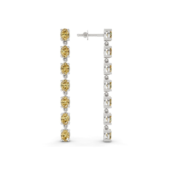 Platinum Digitalis Fashion Lab Diamond Dangle Earrings (4 Ct. Tw.) side right image one