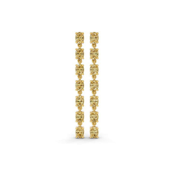 10kt Yellow Gold Digitalis Fashion Lab Diamond Dangle Earrings (4 Ct. Tw.) front image