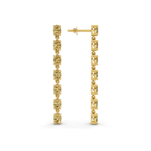 10kt Yellow Gold Digitalis Fashion Lab Diamond Dangle Earrings (4 Ct. Tw.) side right image one