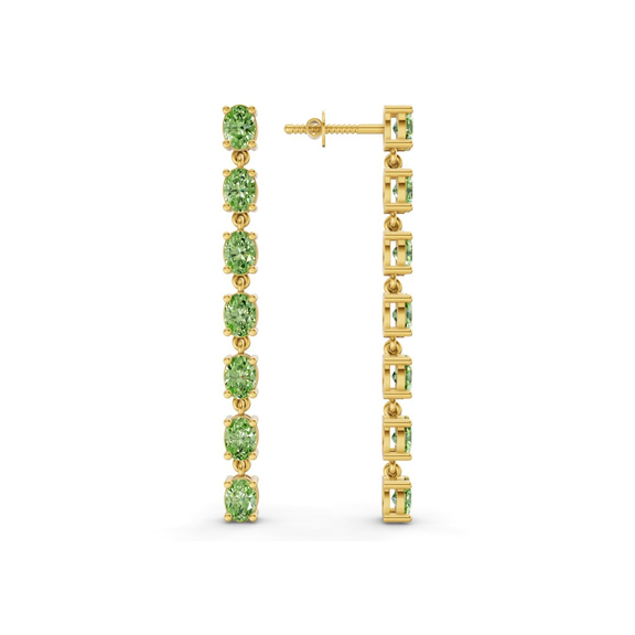 10kt Yellow Gold Digitalis Fashion Lab Diamond Dangle Earrings (1 Ct. Tw.) side right image one