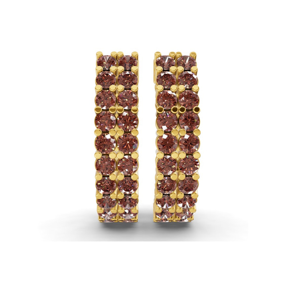 10kt Yellow Gold Gracie Double Row Round Lab Diamond Hoop Earrings (1 Ct. Tw.) right