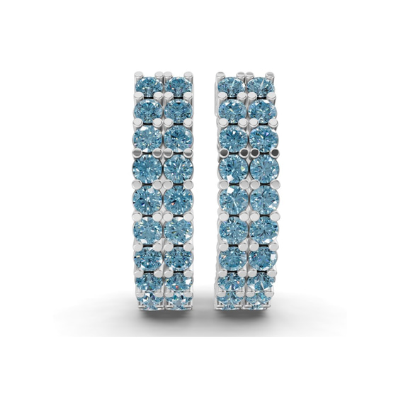 10kt White Gold Gracie Double Row Round Lab Diamond Hoop Earrings (1 Ct. Tw.) right