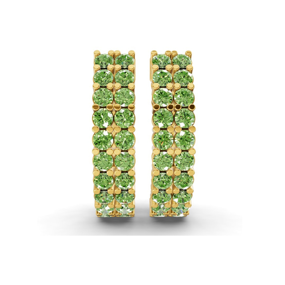 10kt Yellow Gold Gracie Double Row Round Lab Diamond Hoop Earrings (1 Ct. Tw.) right