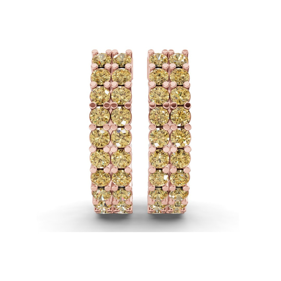 9ct Rose Gold Gracie Double Row Round Lab Diamond Hoop Earrings (8 Ct. Tw.) right