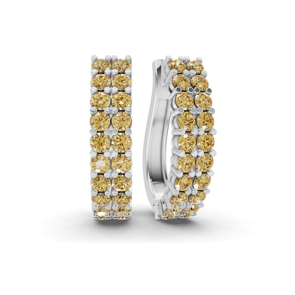 Platinum Gracie Double Row Round Lab Diamond Hoop Earrings (8 Ct. Tw.) front image