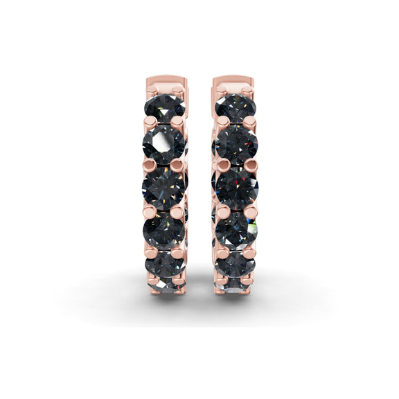 14kt Rose Gold Sirena Round Lab Diamond Hoop Earrings (8 Ct. Tw.) side right image one