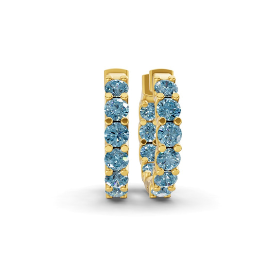 14kt Yellow Gold Sirena Round Lab Diamond Hoop Earrings (7 Ct. Tw.) front image